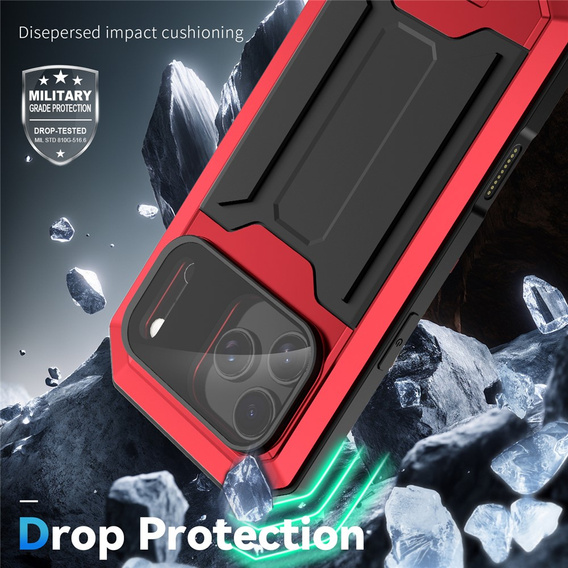 Carcasă blindată R-JUST cu protecție pentru ecran și suport pentru iPhone 17 Pro Max