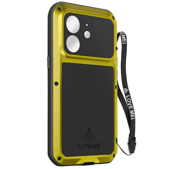 Love Mei Huse pentru iPhone 12 Mini, armored with glass, galben