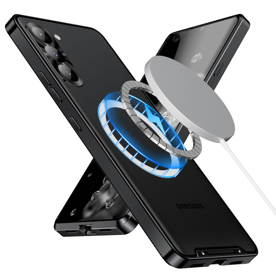 Carcasă de protecție pentru camera foto pentru Samsung Galaxy S24+ Plus, CamShield MagSafe, transparent / negru