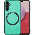Huse pentru Samsung Galaxy A14 5G, Leather Hybrid MagSafe, verde