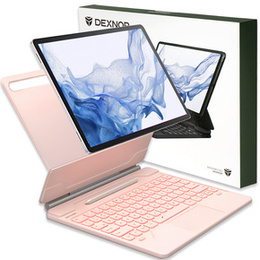 Husă tastatură pentru Samsung Galaxy Tab S7+ / S7 FE / S9+ / S8+ / S9 FE+ / S10+, Dexnor Magnetic Keyboard Touchpad, roz