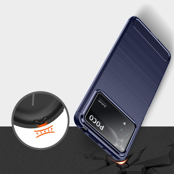 Huse pentru Xiaomi Poco X4 Pro 5G, Carbon, albastru