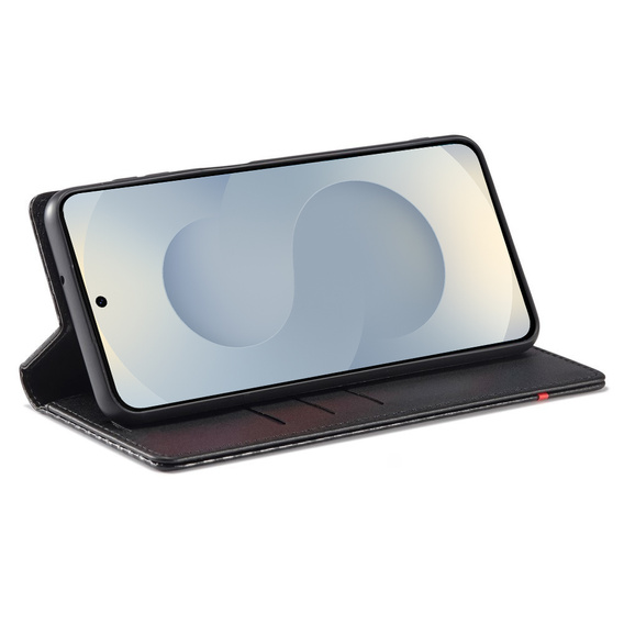 Carcasă cu clapetă pentru Samsung Galaxy S25, Carbon LC.IMEEKE, negru