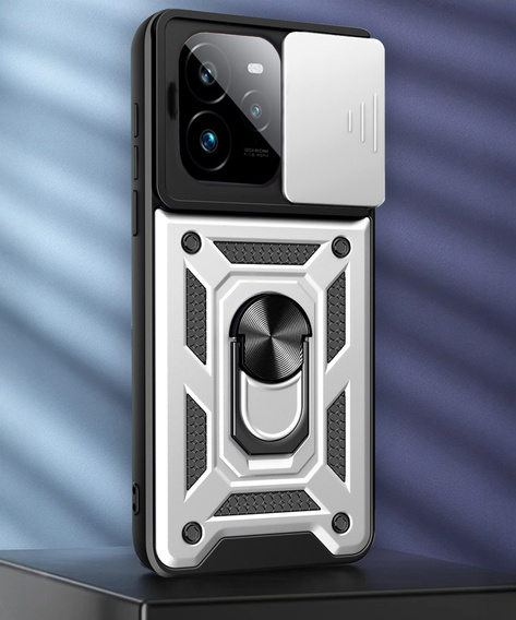Husă blindată pentru Realme GT 7 Pro, CamShield Slide, de argint