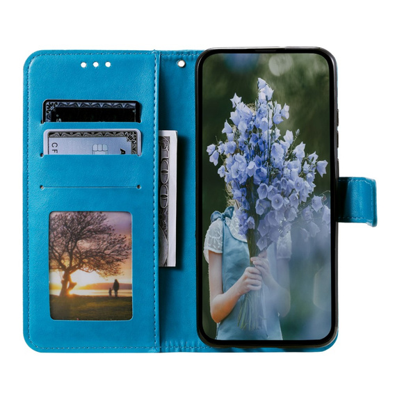Cu clapetă pentru Motorola Moto G13 / G23, Mandala Flower, albastru