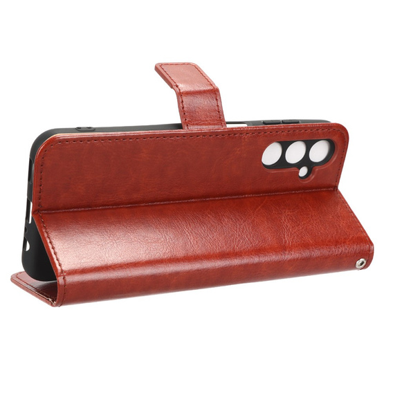 Cu clapetă pentru Samsung Galaxy M34, Crazy Horse Wallet, maro