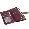 Husă cu clapetă pentru Samsung Galaxy S25 Edge, Rhombus Crossbody Leather, maroon