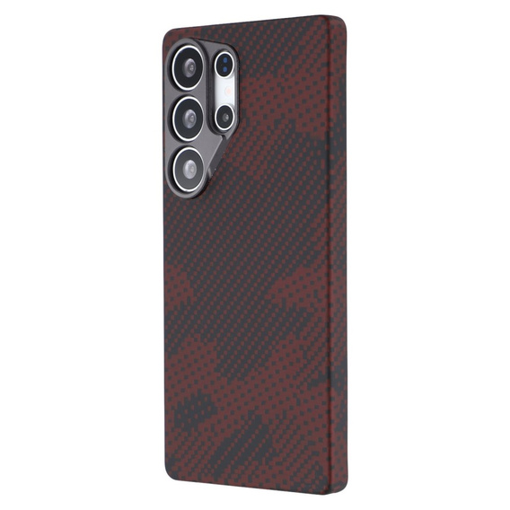 Carcasă pentru Samsung Galaxy S25 Ultra, Aramid Fiber MagSafe, negru / roșu