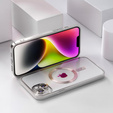 Husă pentru iPhone 14 Plus, Electro MagSafe, de argint + Sticlă pentru ecran