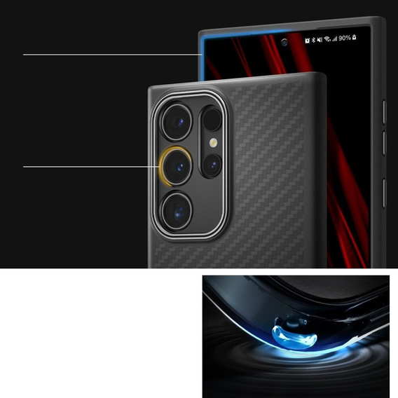 Husă Spigen Enzo Aramid negru pentru Samsung Galaxy S24 Ultra