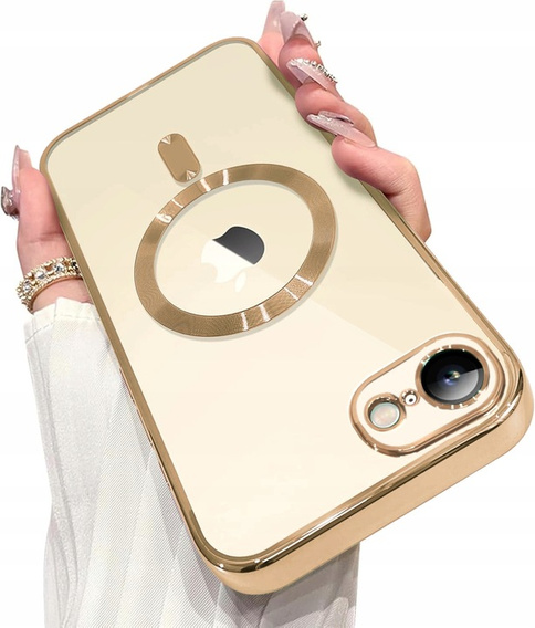 Husă pentru iPhone 7 / 8, Electro MagSafe, de aur + Sticlă pentru ecran