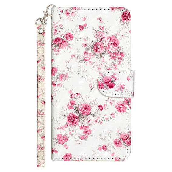 Cu clapetă pentru Samsung Galaxy A35 5G, Wallet, Roses alb