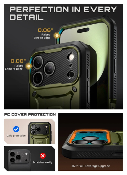 Carcasă Supcase pentru iPhone 17 Pro Max, Unicorn Beetle Pro, Guldan
