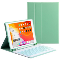 Carcasă + tastatură iPad 10.2 7/8/9 gen 2019/2020/2021, Keyboard Cover Pen Slot, verde