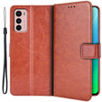 Cu clapetă pentru Motorola Moto G42 4G, Crazy Horse Wallet, maro
