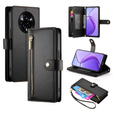 Cu clapetă pentru Realme 14 Pro+ 5G, Wallet Zipper Pocket, negru