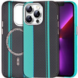 Carcasa pentru iPhone 13 Pro, Carbon Fiber MagSafe, negru / albastru