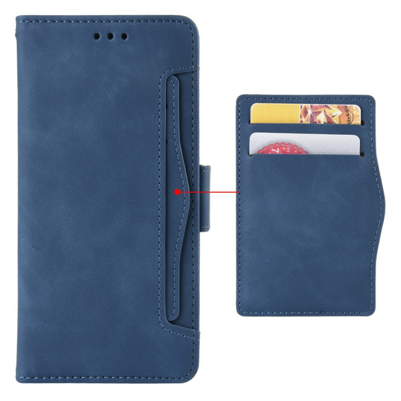 Cu clapetă pentru Xiaomi Redmi Note 13 Pro+, Card Slot, albastru