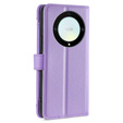 Cu clapetă pentru Honor Magic5 Lite, Wallet Zipper Pocket, violet
