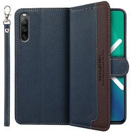 Cu clapetă pentru Sony Xperia 10 IV, KHAZNEH RFID Case, albastru