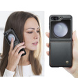 Husă pentru Samsung Galaxy Z Flip6 5G, CASEME Litchi Leather, negru