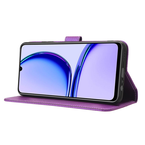 Cu clapetă pentru Realme Note 50, Wallet Smart Magnet, violet