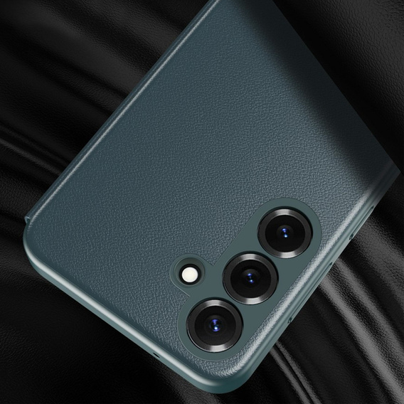 Husă din piele Smart View Window pentru Samsung Galaxy S26 Plus, verde