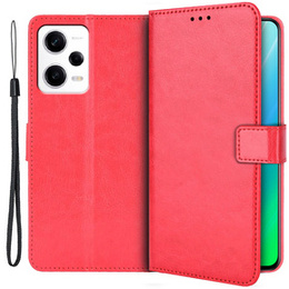 Cu clapetă pentru Xiaomi Redmi Note 12 5G / POCO X5 5G, Crazy Horse Wallet, roșu
