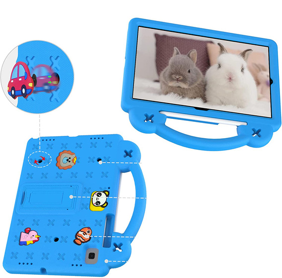 Husă pentru copii pentru Samsung Galaxy Tab S6 Lite 10.4 2020/2022 / Tab A7 2020 T500 / T505 / Tab S6 T860/T865, Cute Patterns, cu suport, albastru
