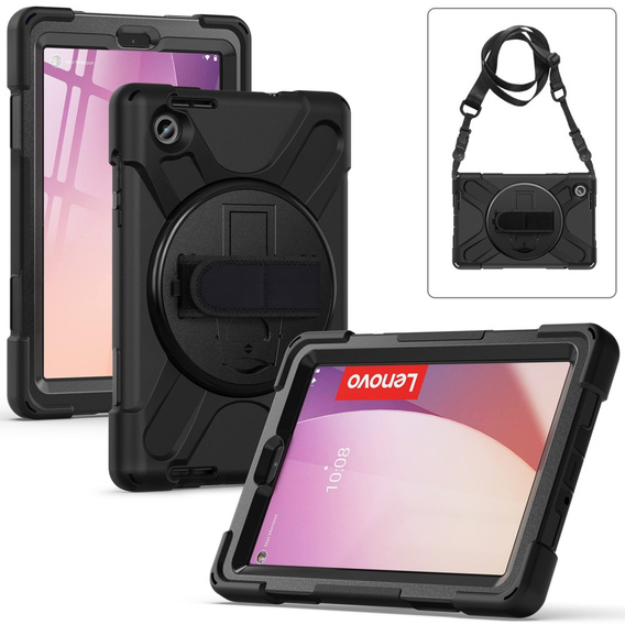 Husă pentru copii pentru Lenovo Tab M8 Gen 4 TB-300FU, blindată cu curea, negru