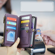 Husă CASEME pentru Samsung Galaxy A55 5G, RFID Leather Wallet, cu curea de umăr, violet
