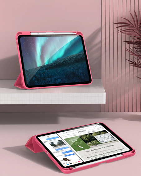 Husă pentru iPad 11" 2025 A16 (11 gen.) / iPad 10.9" 2022 (10 gen.), Smartcase Hybrid, cu spațiu pentru stylus, roz