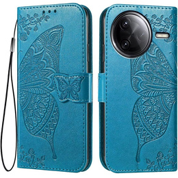 Cu clapetă pentru Xiaomi Poco F7 Ultra, Butterfly, albastru