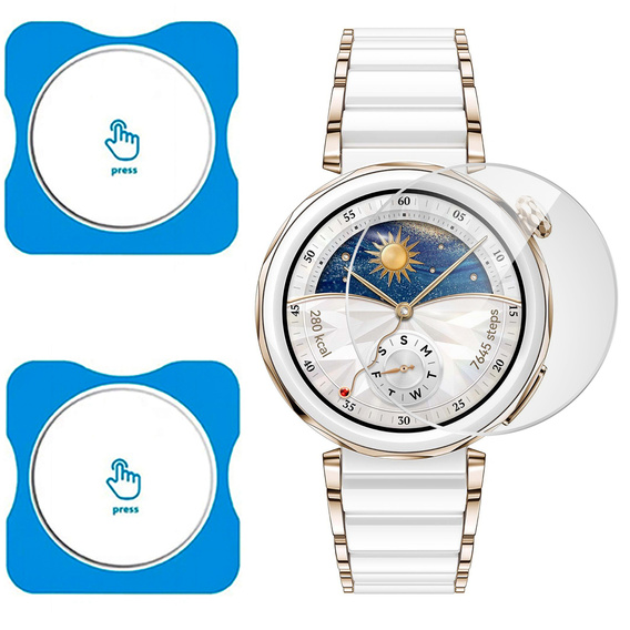 2x ERBORD sticlă călită pentru Huawei Watch GT 5 Pro 42mm, cu cadru de montare