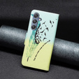 Cu clapetă pentru Samsung Galaxy M34, Wallet, feather, albastru