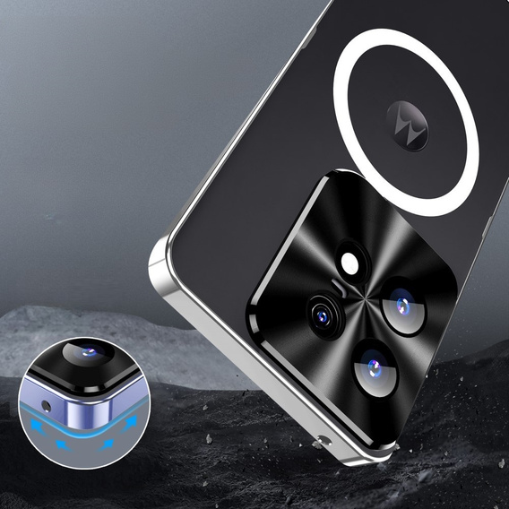 Carcasă de protecție pentru camera foto pentru Motorola Edge 50 Pro 5G, CamShield MagSafe, de argint