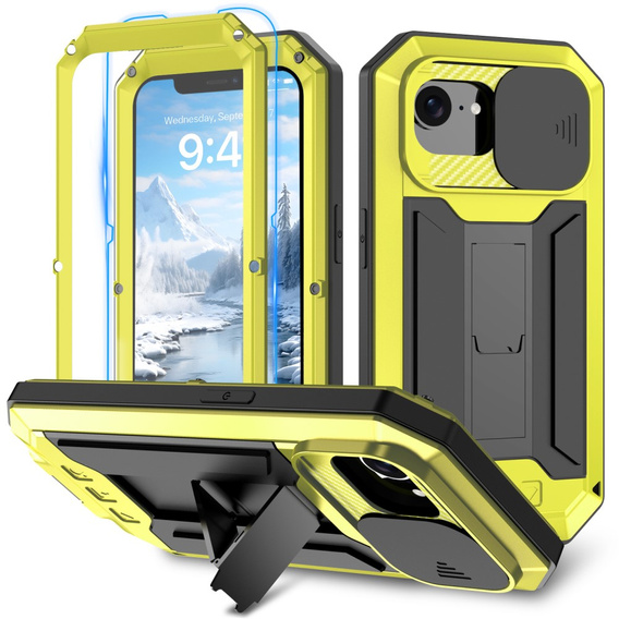 Husă blindată pentru iPhone 16E, R-JUST, galben