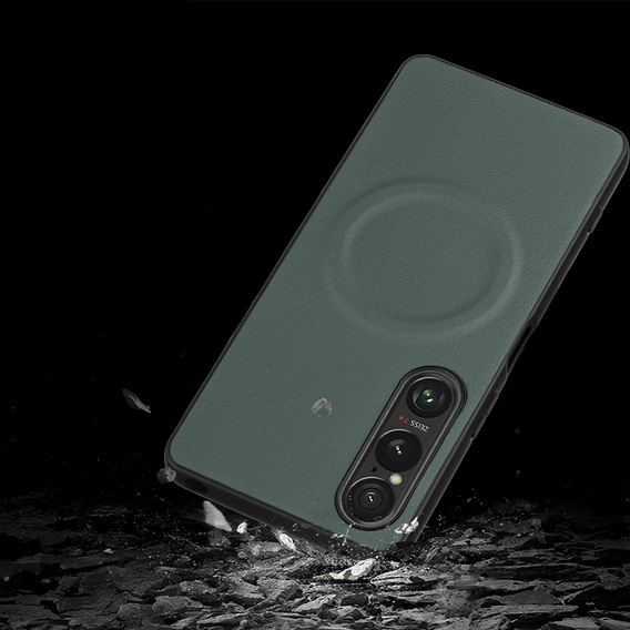 Huse pentru Sony Xperia 1 VI, Leather Hybrid MagSafe, verde
