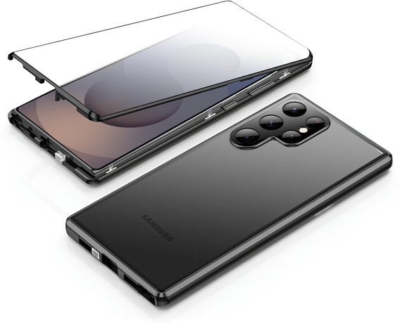 Husa pentru Samsung Galaxy S25 Ultra, Magnetic Dual Glass, negru