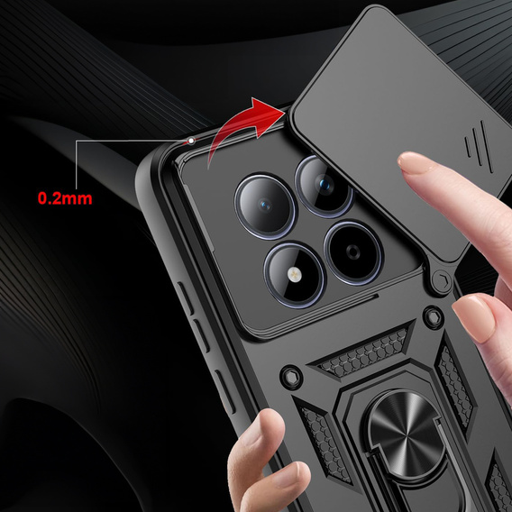 Husă blindată CamShield Slide cu capac pentru cameră și inel pentru Xiaomi Redmi Note 15 Pro 4G