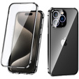 Husa pentru iPhone 15 Pro Max, Magnetic Dual Glass, negru