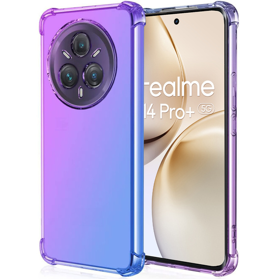 Husa pentru Realme 14 Pro+ 5G, Gradient Dropproof, Violet / albastru