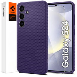Carcasa Spigen pentru Samsung Galaxy S24, Liquid Air, violet + 9H Tempered Glass