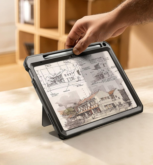 Husă Dexnor 360° cu curea și suport pentru stylus pentru iPad 11" 2025 A16 (gen. 11) / iPad 10.9" 2022 (gen. 10)