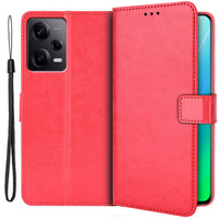 Cu clapetă pentru Xiaomi Redmi Note 12 Pro+ 5G, Crazy Horse Wallet, roșu