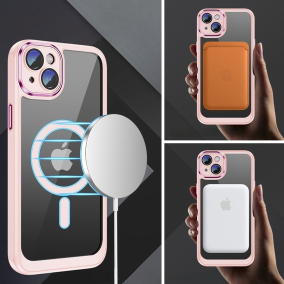 Husă pentru iPhone 15 Plus, ERBORD Impact Guard, MagSafe, roz