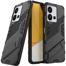 Husa pentru Vivo Y35 4G, Military kickstand, negru