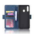 Cu clapetă pentru Samsung Galaxy A20s, Card Slot, albastru închis