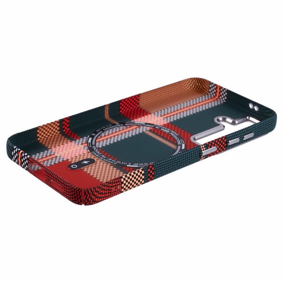 Carcasa pentru Samsung Galaxy S25+ Plus, Carbon Fiber MagSafe, roșu / verde