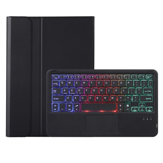 Husă cu tastatură bluetooth touchpad iluminată pentru iPad 10.9" 2022 (10 gen.), negru